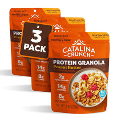 Catalina Crunch Protein Granola, Peanut Butter, 8 oz Bag (Pack of 3)