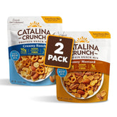 Catalina Crunch Protein Snack Mix - 10g Protein, Up to 2g Sugar per Serving - Good Source of Fiber, Gluten Free - Honey Mustard & Creamy Ranch, 5.25 Ounce Bags (Pack of 2) - Packaging May Vary