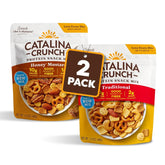 Catalina Crunch Protein Snack Mix - 10g Protein, Up to 2g Sugar per Serving - Good Source of Fiber, Gluten Free - Traditional & Honey Mustard, 5.25 Ounce Bags (Pack of 2) - Packaging May Vary