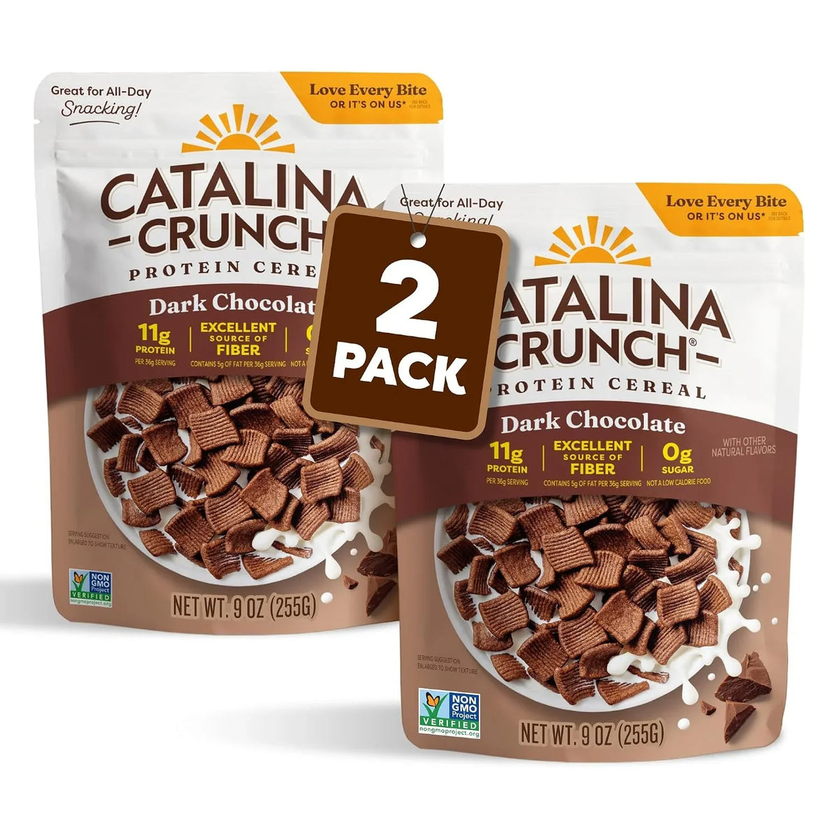 Catalina Crunch Protein Cereal, Dark Chocolate, 9 oz Bag (Pack of 2)