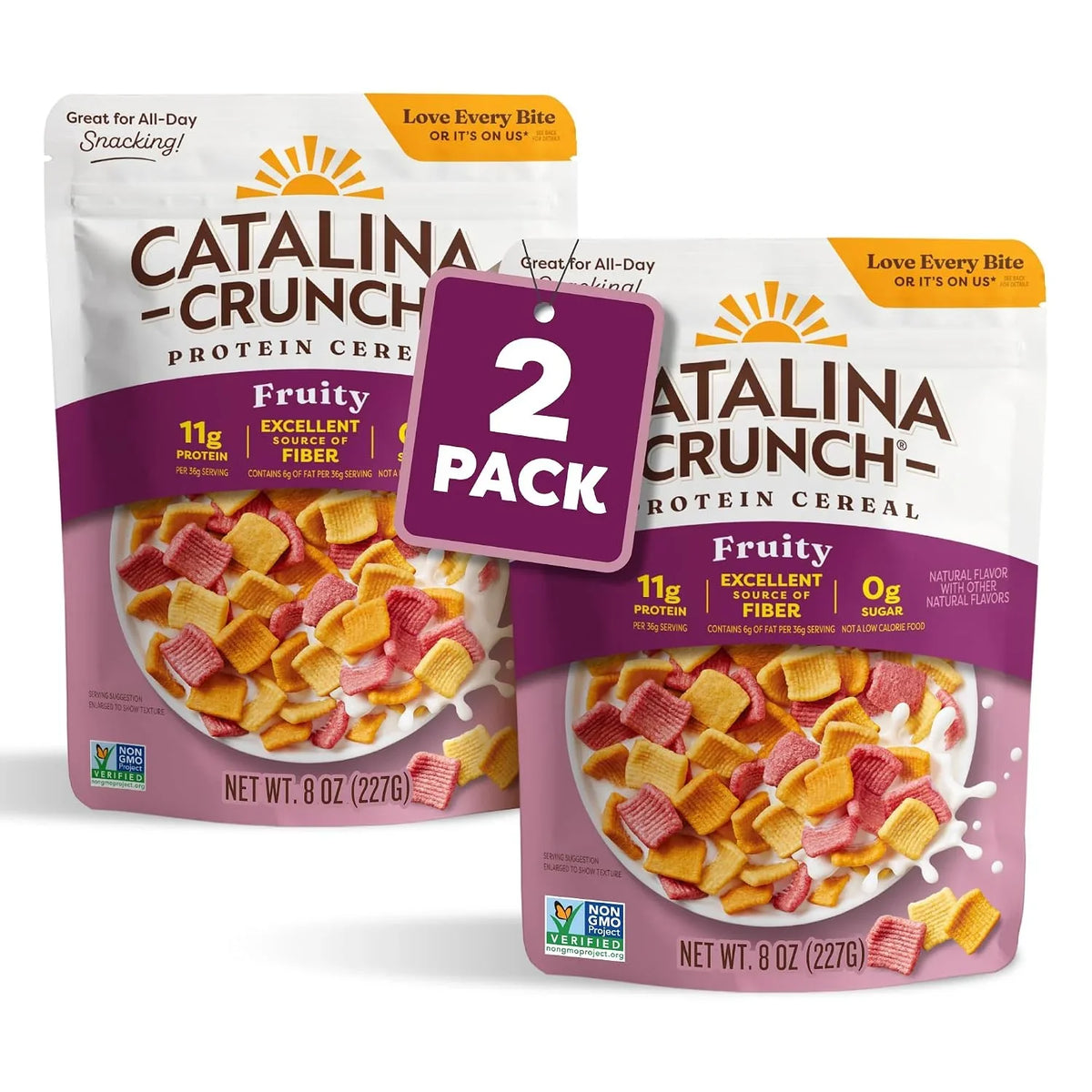 Catalina Crunch Protein Cereal, Fruity, 8 oz Bag (Pack of 2)
