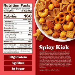 Catalina Crunch Protein Snack Mix - 10g Protein, 1g Sugar per Serving - Good Source of Fiber, Gluten Free - Spicy Kick, 5.25 Ounce Bag (Pack of 3) - Packaging May Vary