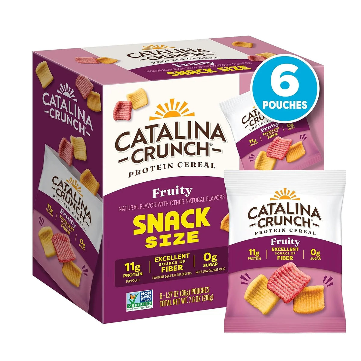 Catalina Crunch Protein Cereal, Fruity, 1.27 oz, 6 Count