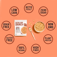 Catalina Crunch Cinnamon Toast Keto Cereal (9Oz Bag) | Low Carb, Sugar Free, Gluten Free, Grain Free | Keto Snacks, Vegan, Plant Based Protein | Breakfast Cereals | Keto Friendly Food