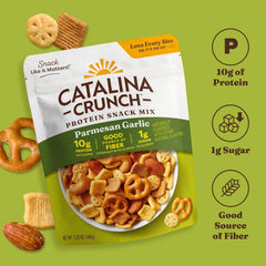 Catalina Crunch Protein Snack Mix, Parmesan Garlic, 5.25 oz Bag (Pack of 3)
