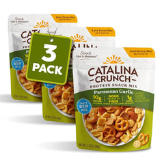 Catalina Crunch Protein Snack Mix, Parmesan Garlic, 5.25 oz Bag (Pack of 3)