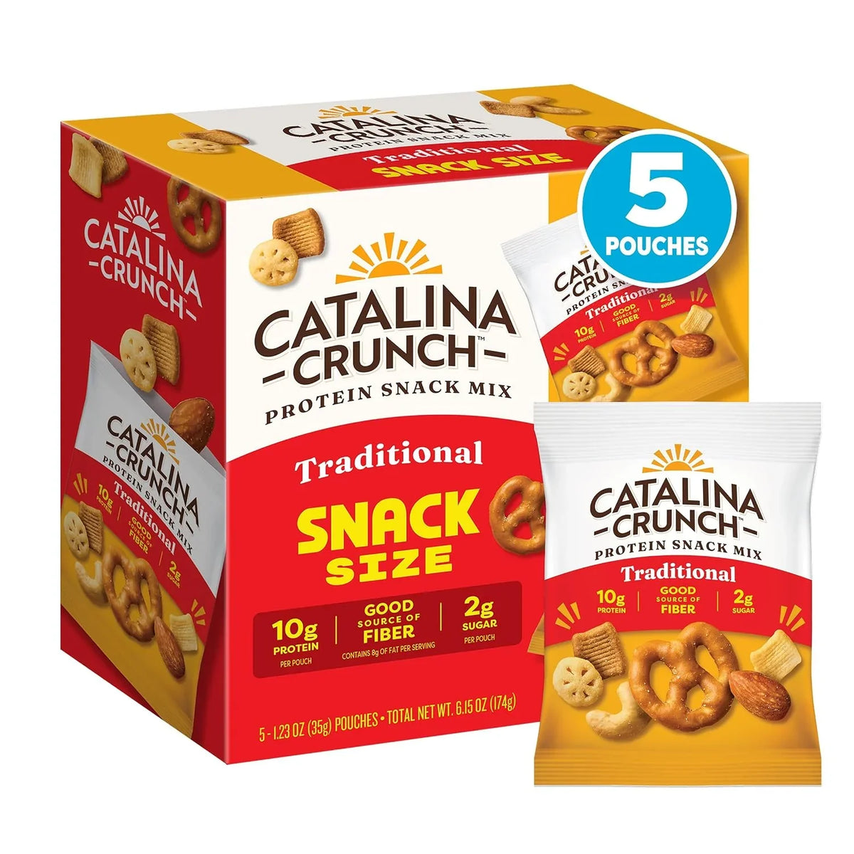 Catalina Crunch Protein Snack Mix, Traditional, 1.23 oz, 5 Count