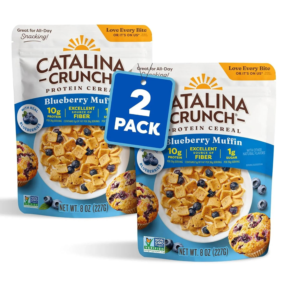 Catalina Crunch Protein Cereal, Blueberry Muffin, 8 oz Bag (Pack of 2)