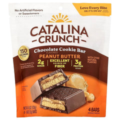 Catalina Crunch Chocolate Cookie Bars - Keto Friendly Snacks with 2g Sugar and 3g Protein - Gluten Free Low Carb Candy Bars, Kosher - Peanut Butter, 4 Count (Pack of 1)