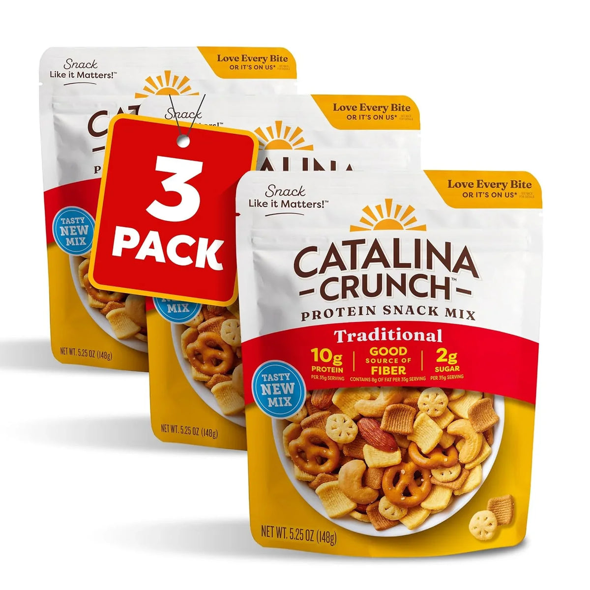 Catalina Crunch Protein Snack Mix, Traditional, 5.25 oz Bag (Pack of 3)