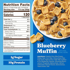 Catalina Crunch Protein Cereal Blueberry Muffin – Keto, Gluten Free, No Added Sugar, High Protein – Big 24 oz Family Size Bag, Low Carb Breakfast Cereal