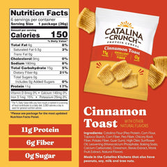 Catalina Crunch Protein Cereal, Cinnamon Toast Crunch, 1.27 oz, 6 Count