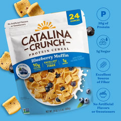 Catalina Crunch Protein Cereal Blueberry Muffin – Keto, Gluten Free, No Added Sugar, High Protein – Big 24 oz Family Size Bag, Low Carb Breakfast Cereal