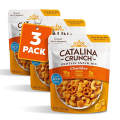Catalina Crunch Protein Snack Mix, Cheddar, 5.25 oz Bag (Pack of 3)