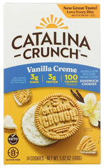 Catalina Crunch Vanilla Creme Sandwich Cookies, 5.9oz (14 cookies) | Low Carb, Low-Sugar, Keto Snacks