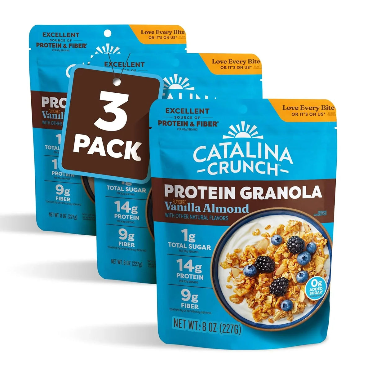 Catalina Crunch Protein Granola, Vanilla Almond, 8 oz Bag (Pack of 3)